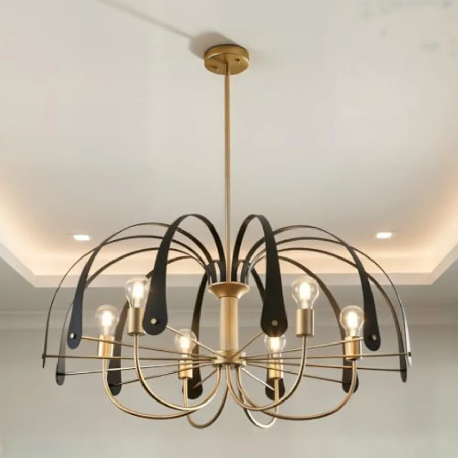 3" Bronze with Petal Chandelier, 6-Light Mid-Century Modern Chandeliers Over Table Height Adjustable Chandeliers for Dining Roo
3" Bronze with Petal Chandelier, 6-Light Mid-Century Modern Chandeliers Over Table Height Adjustable Chandeliers for Dining Roo