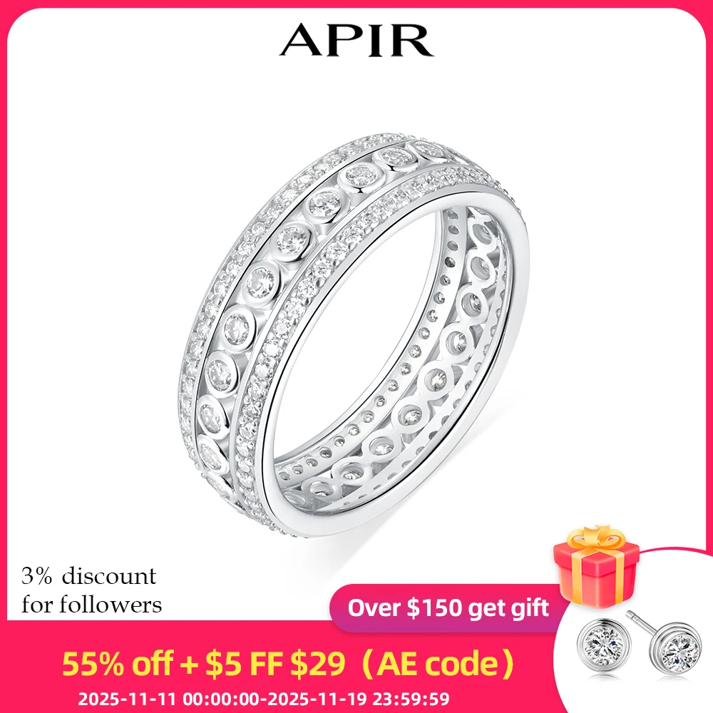 APIR D Цвет VVS1 Кольцо Вечности с муассанитом для женщин и мужчин, стерлинговое серебро 925 пробы, свадебные и помолвочные классические кольца, ювелирные изделия, подарки
APIR D Цвет VVS1 Кольцо Вечности с муассанитом для женщин и мужчин, стерлинговое серебро 925 пробы, свадебные и помолвочные классические кольца, ювелирные изделия, подарки