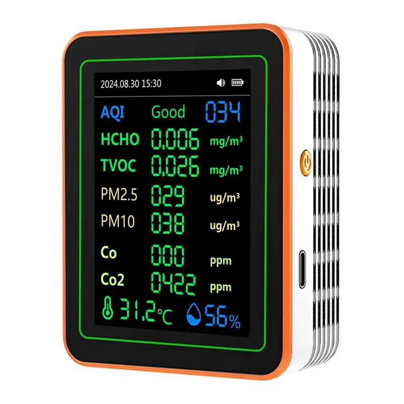 FULL-12 In 1 Air Quality Monitor PM2.5 PM10 Particle Counter With Alarm CO Detector CO Meter For Home Office Or School
FULL-12 In 1 Air Quality Monitor PM2.5 PM10 Particle Counter With Alarm CO Detector CO Meter For Home Office Or School