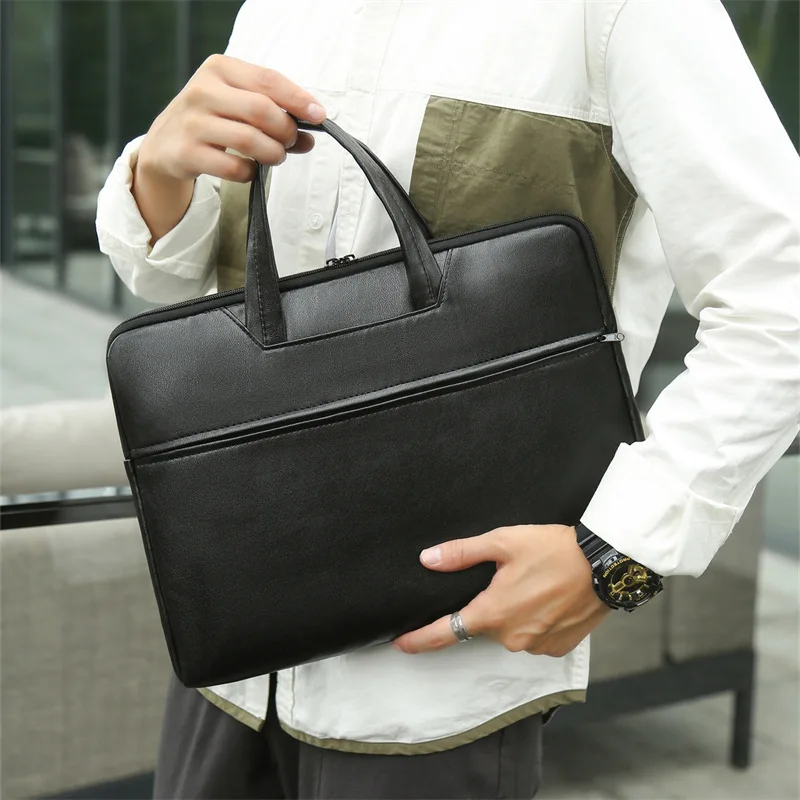 New briefcase computer bag file bag business men's anti-splashing information bag light men's documents
New briefcase computer bag file bag business men's anti-splashing information bag light men's documents