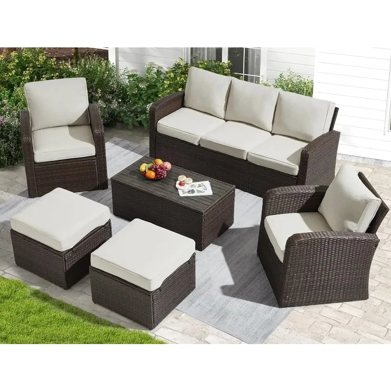 Patio Furniture Sets w/Cushions and Coffee Table, All Weather Wicker Outdoor Patio Conversation Sets w/Comfy Armrest, Sofa Sets
Patio Furniture Sets w/Cushions and Coffee Table, All Weather Wicker Outdoor Patio Conversation Sets w/Comfy Armrest, Sofa Sets