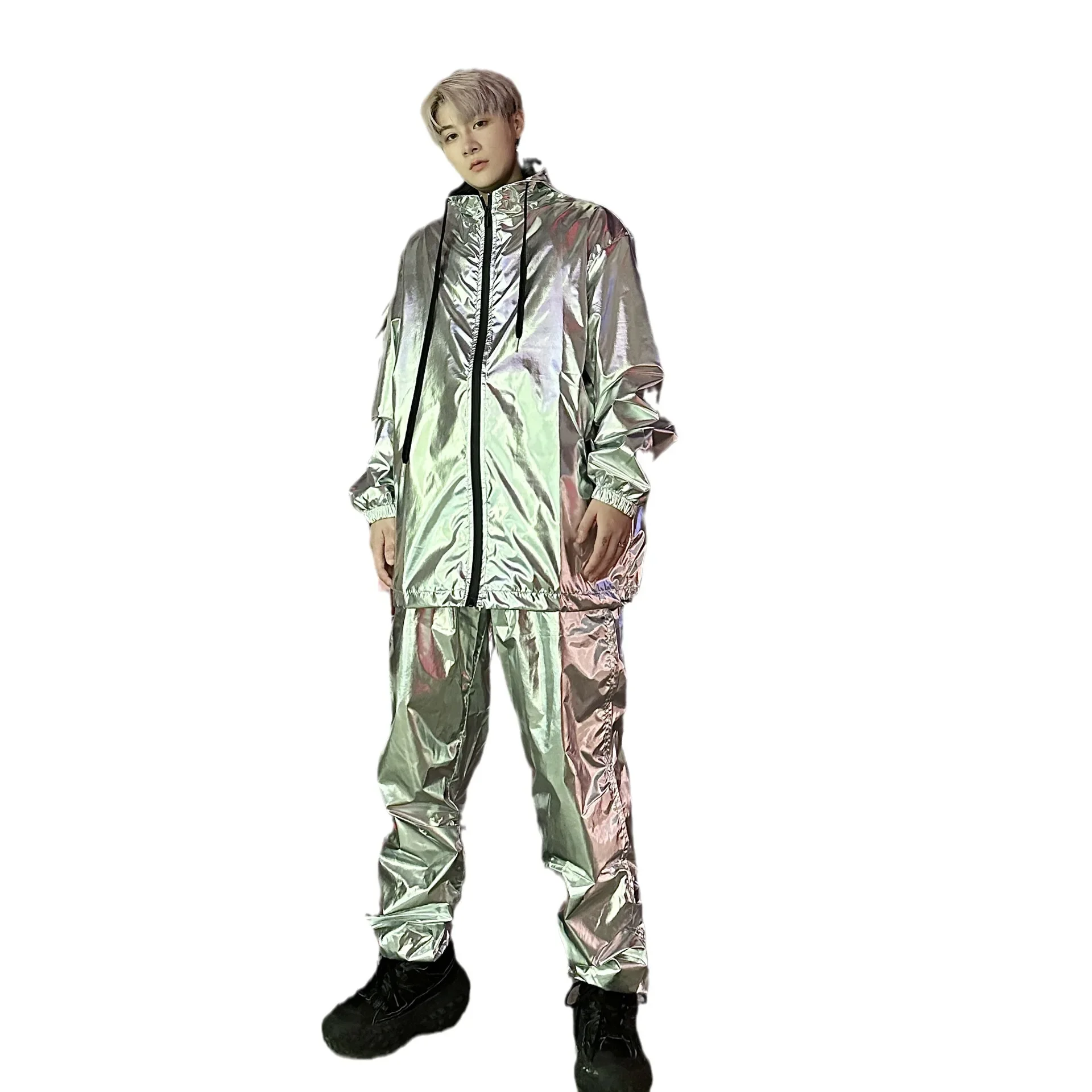 Silver Metallic Hooded Jacket With Trousers Suit Live Show Dance Hip Hop Man Big Kids Boy Music Hip Hop
Silver Metallic Hooded Jacket With Trousers Suit Live Show Dance Hip Hop Man Big Kids Boy Music Hip Hop