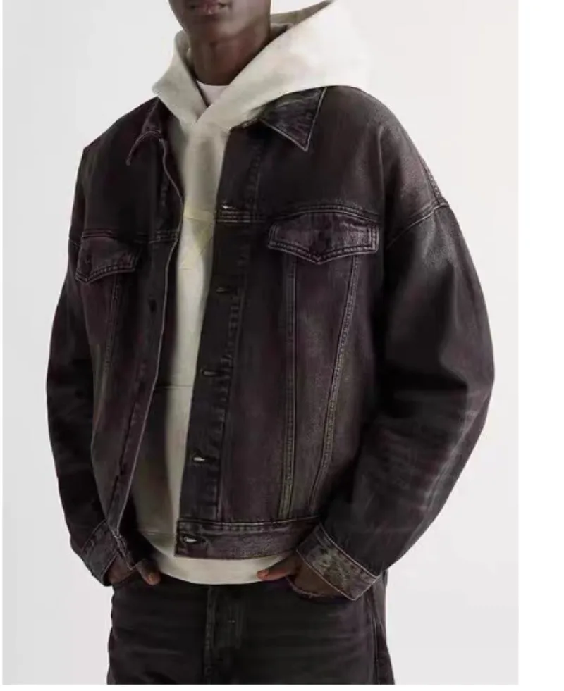 Herringbone Denim Jacket for Men's One Washed Raw Denim Coat Heavy Vintage Selvedge Overalls XI Acket
Herringbone Denim Jacket for Men's One Washed Raw Denim Coat Heavy Vintage Selvedge Overalls XI Acket
