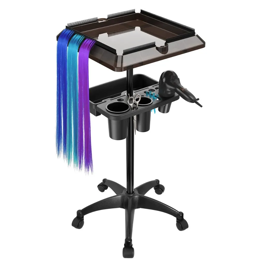 Salon Tray Cart W Extra Storage Space, Salon Rolling Tray, Adjustable Height Salon Tray on Wheels, Removable Hair Extension Tool
Salon Tray Cart W Extra Storage Space, Salon Rolling Tray, Adjustable Height Salon Tray on Wheels, Removable Hair Extension Tool