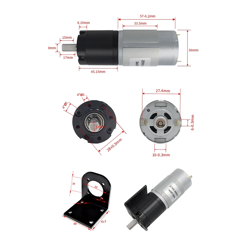 12V/24V 555 Geared Motor 36GP-555 Planetary DC Gear Motor 11–2160 RPM max. 100 kg/cm High Torque
12V/24V 555 Geared Motor 36GP-555 Planetary DC Gear Motor 11–2160 RPM max. 100 kg/cm High Torque