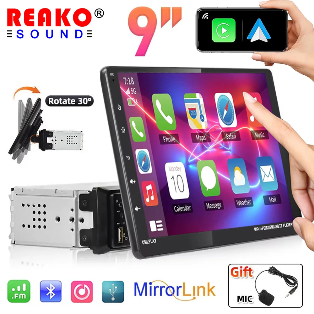 REAKOSOUND автомобильный радиоприемник 9-дюймовый HD сенсорный экран авто стерео авторадио мультимедийный MP5-плеер Carplay Android Auto 1 Din головное устройство
REAKOSOUND автомобильный радиоприемник 9-дюймовый HD сенсорный экран авто стерео авторадио мультимедийный MP5-плеер Carplay Android Auto 1 Din головное устройство