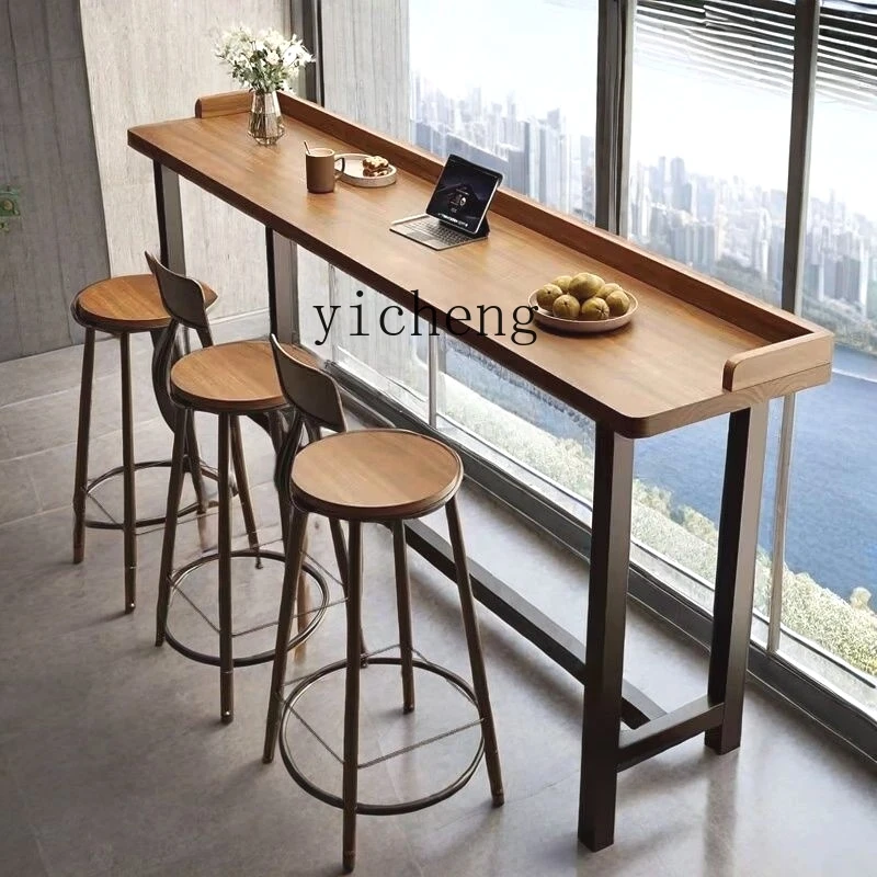ZK new solid wood bar table balcony casual table and chairs high table with baffle against the wall living room decoration
ZK new solid wood bar table balcony casual table and chairs high table with baffle against the wall living room decoration