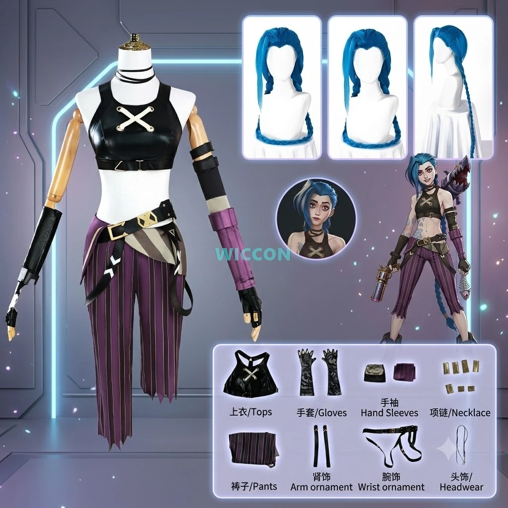 Anime Game LOL Jinx Arcane Cosplay Costume Cosplay Loose Cannon Cosplay Outfit Shoes Wig Hair Sexy Women Party Carnival Outfits
Anime Game LOL Jinx Arcane Cosplay Costume Cosplay Loose Cannon Cosplay Outfit Shoes Wig Hair Sexy Women Party Carnival Outfits