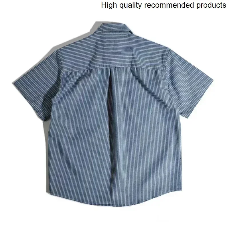 Fashion Korean Cityboy Casual Japanese Stripe Shirts Men Summer Streetwear Loose Short Sleeve Cargo Shirts Man Blouses
Fashion Korean Cityboy Casual Japanese Stripe Shirts Men Summer Streetwear Loose Short Sleeve Cargo Shirts Man Blouses