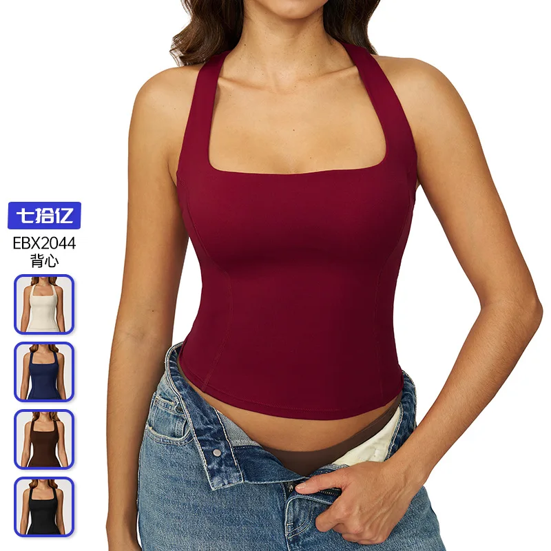 Cherry red nude yoga vest, I-shaped beautiful back tight sports vest, women's outdoor running black sports fitness suit 2044
Cherry red nude yoga vest, I-shaped beautiful back tight sports vest, women's outdoor running black sports fitness suit 2044