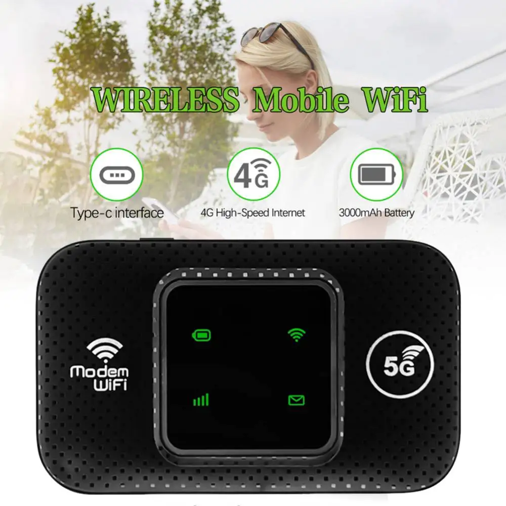 4G LTE Portable WiFi Router 150Mbps 3000mAh USB Powered Mobile Hotspot with LCD Display for Europe Travel Up to 10 Devices
4G LTE Portable WiFi Router 150Mbps 3000mAh USB Powered Mobile Hotspot with LCD Display for Europe Travel Up to 10 Devices