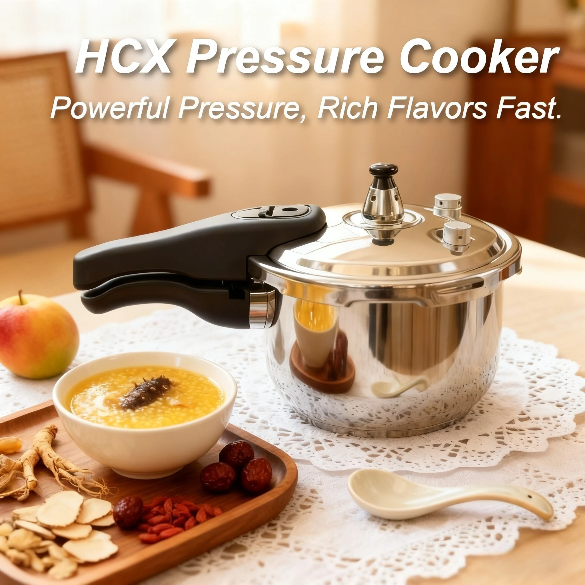 16cm Adaptable Premium Pressure Cooker Easy to Clean Food-Grade Coating-Free Stainless Steel Heat-Proof Handles + Safety Valve
16cm Adaptable Premium Pressure Cooker Easy to Clean Food-Grade Coating-Free Stainless Steel Heat-Proof Handles + Safety Valve