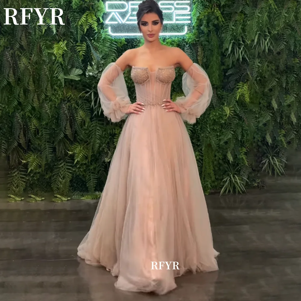 RFYR Beading Evening Dresses Sweetheart Prom Dress Detachable Sleeve Princess Dress Lace Up Back فساتين مناسبة رسمية Customized
RFYR Beading Evening Dresses Sweetheart Prom Dress Detachable Sleeve Princess Dress Lace Up Back فساتين مناسبة رسمية Customized