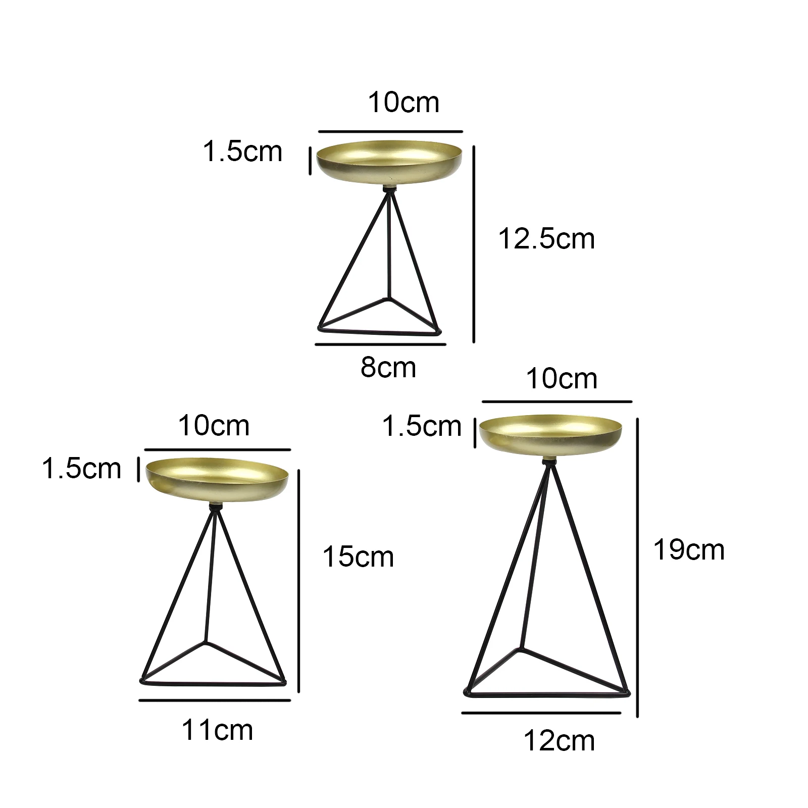 3pcs Black Gold Iron Triangle Candle Holder Dining Table Cubic Candle Holder Aroma Candle Photography Props
3pcs Black Gold Iron Triangle Candle Holder Dining Table Cubic Candle Holder Aroma Candle Photography Props