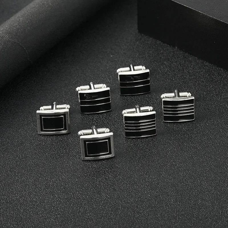 High Quality French Square Cufflinks for Men Simple Black Alloy Enamel Shirt Cufflinks Charm Jewelry Accessories 2026 Popular
High Quality French Square Cufflinks for Men Simple Black Alloy Enamel Shirt Cufflinks Charm Jewelry Accessories 2026 Popular