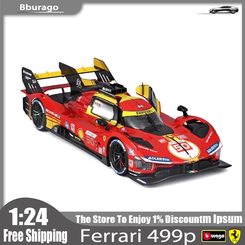 Новинка в наличии Burago 1:24 2024 24h Lemans Ferrari 499p # 50, миниатюрная литая под давлением модель гоночного автомобиля Ferrari, игрушечный орнамент, детский подарок
Новинка в наличии Burago 1:24 2024 24h Lemans Ferrari 499p # 50, миниатюрная литая под давлением модель гоночного автомобиля Ferrari, игрушечный орнамент, детский подарок