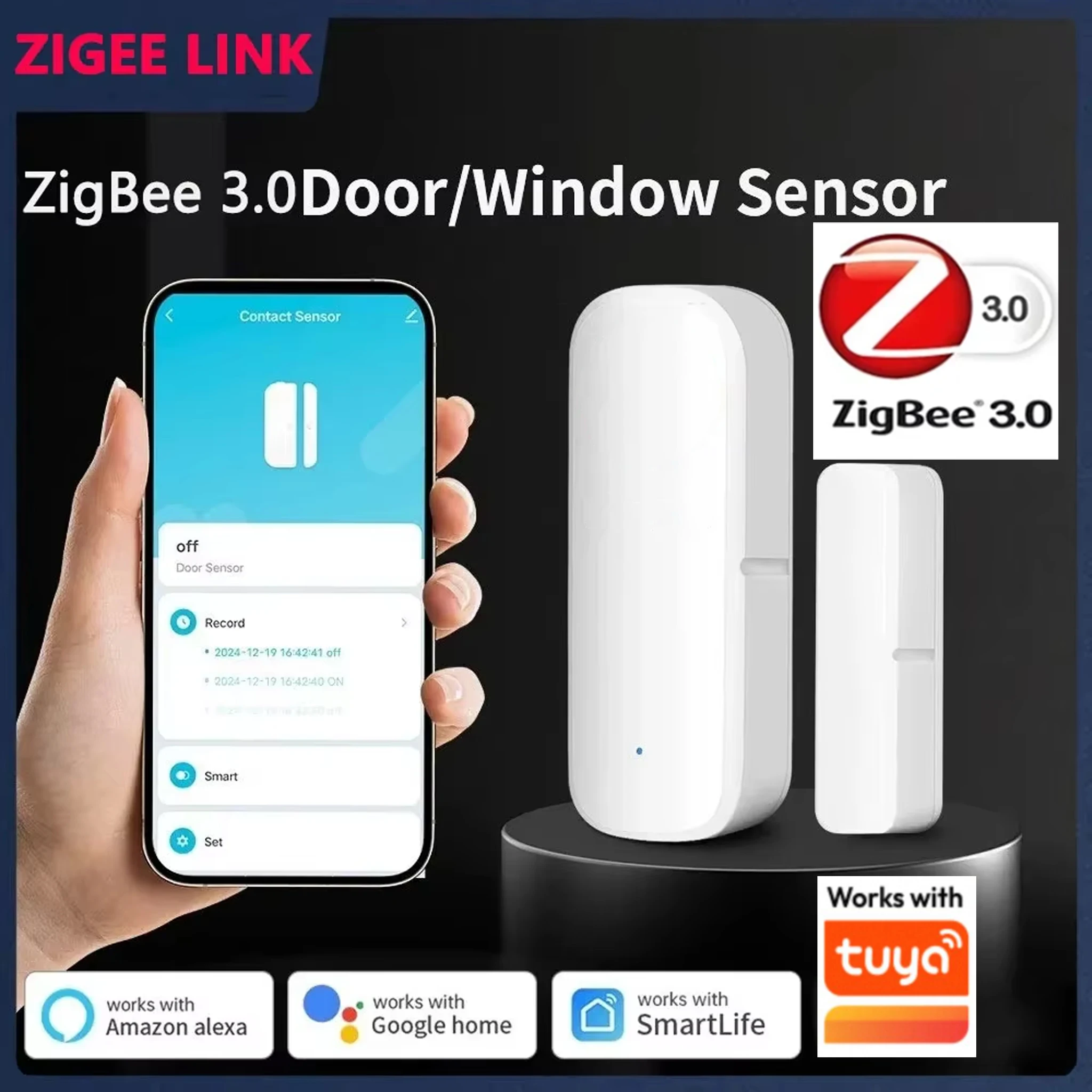 Zigbee 3.0 Door Window Sensor Smart Home Security Magnetic Contact Detector APP Remote Alarm for Alexa Google Home Hub Required
Zigbee 3.0 Door Window Sensor Smart Home Security Magnetic Contact Detector APP Remote Alarm for Alexa Google Home Hub Required