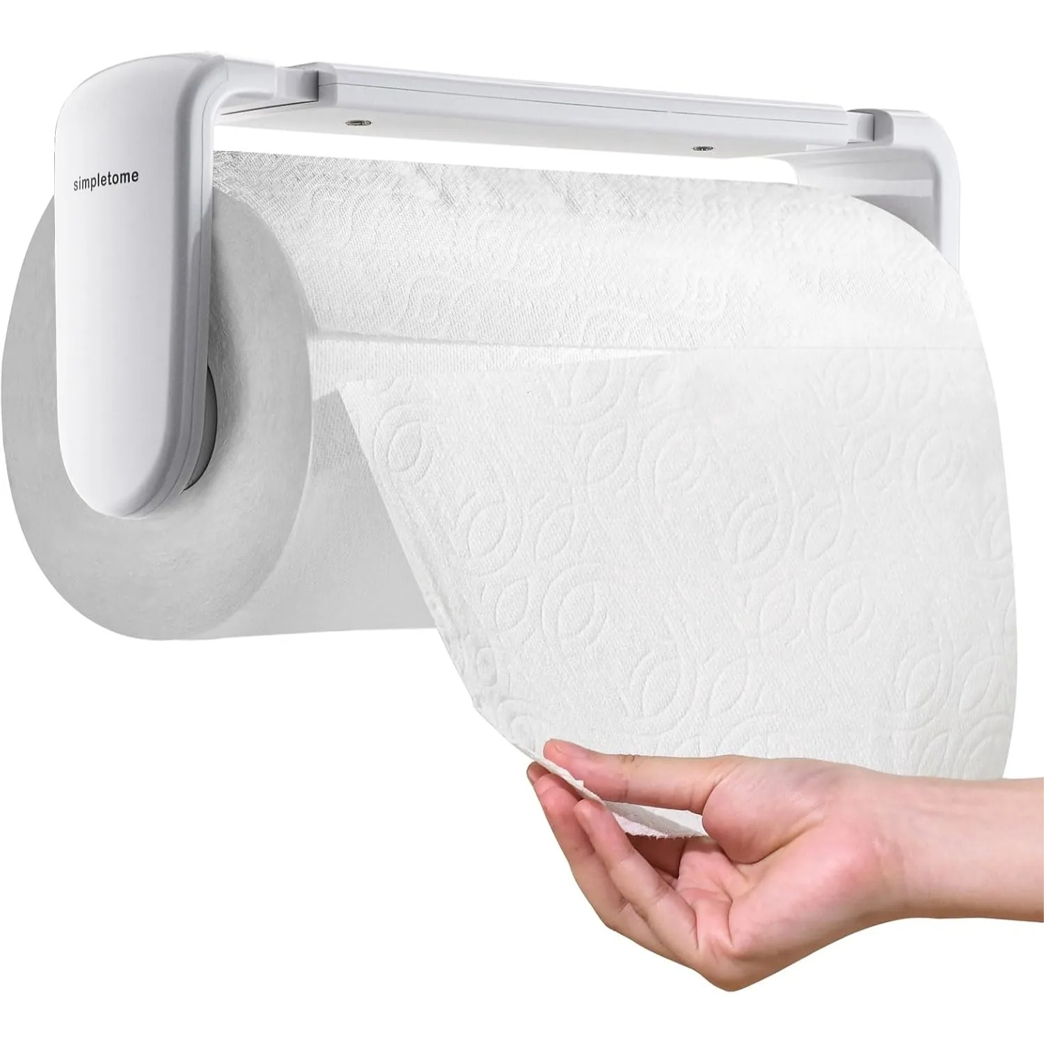 Paper Towel Holder Under Cabinet or Wall Mount, One Hand Operation Tension Arm Kitchen Roll Holder for 9.4-11 inch Rolls, White
Paper Towel Holder Under Cabinet or Wall Mount, One Hand Operation Tension Arm Kitchen Roll Holder for 9.4-11 inch Rolls, White