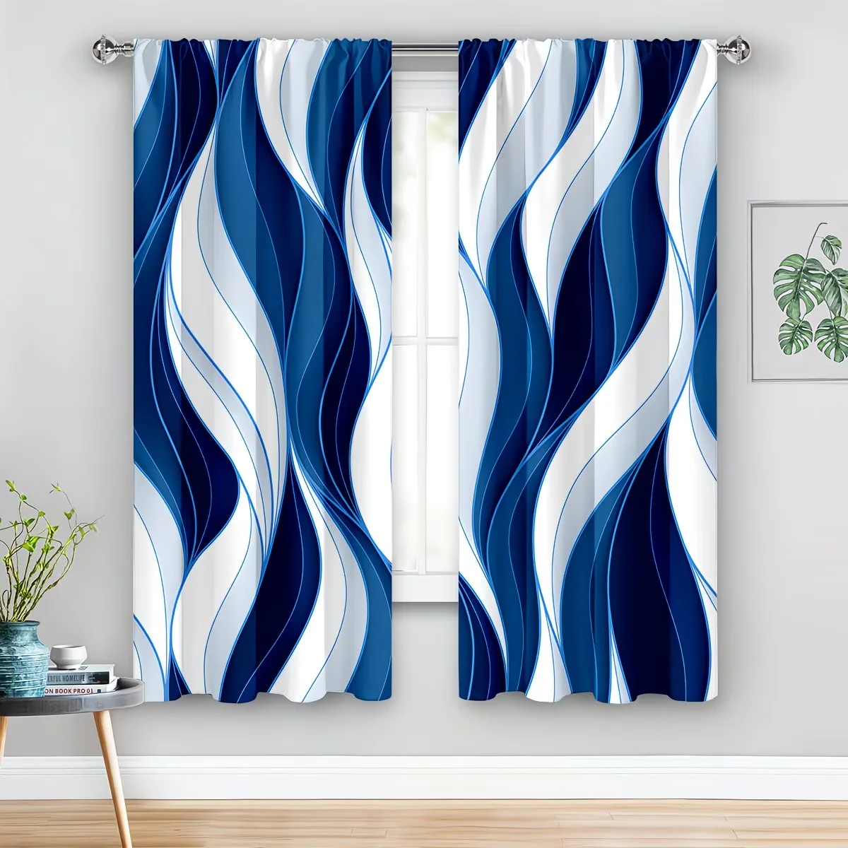 2pcs Blue and white striped print Curtains - Rod Pocket Window Drapes. modern Window Treatments
2pcs Blue and white striped print Curtains - Rod Pocket Window Drapes. modern Window Treatments