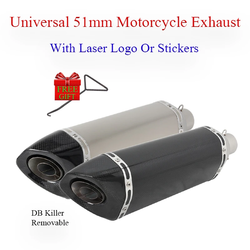 Universal 51mm Motorcycle Exhaust Full System Moto Escape Muffler Slip On For HONDA YAMAHA SUZUKI BMW KAWASAKI With DB Killer
Universal 51mm Motorcycle Exhaust Full System Moto Escape Muffler Slip On For HONDA YAMAHA SUZUKI BMW KAWASAKI With DB Killer