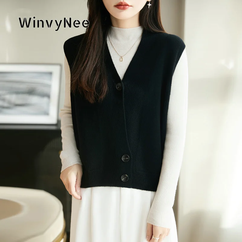 WinvyNee Women Solid Pure Wool Vest Cool Zip Up Cardigan Waistcoat V-Neck Slim All Match Daily Office Apparel Outfit ZC1223014
WinvyNee Women Solid Pure Wool Vest Cool Zip Up Cardigan Waistcoat V-Neck Slim All Match Daily Office Apparel Outfit ZC1223014