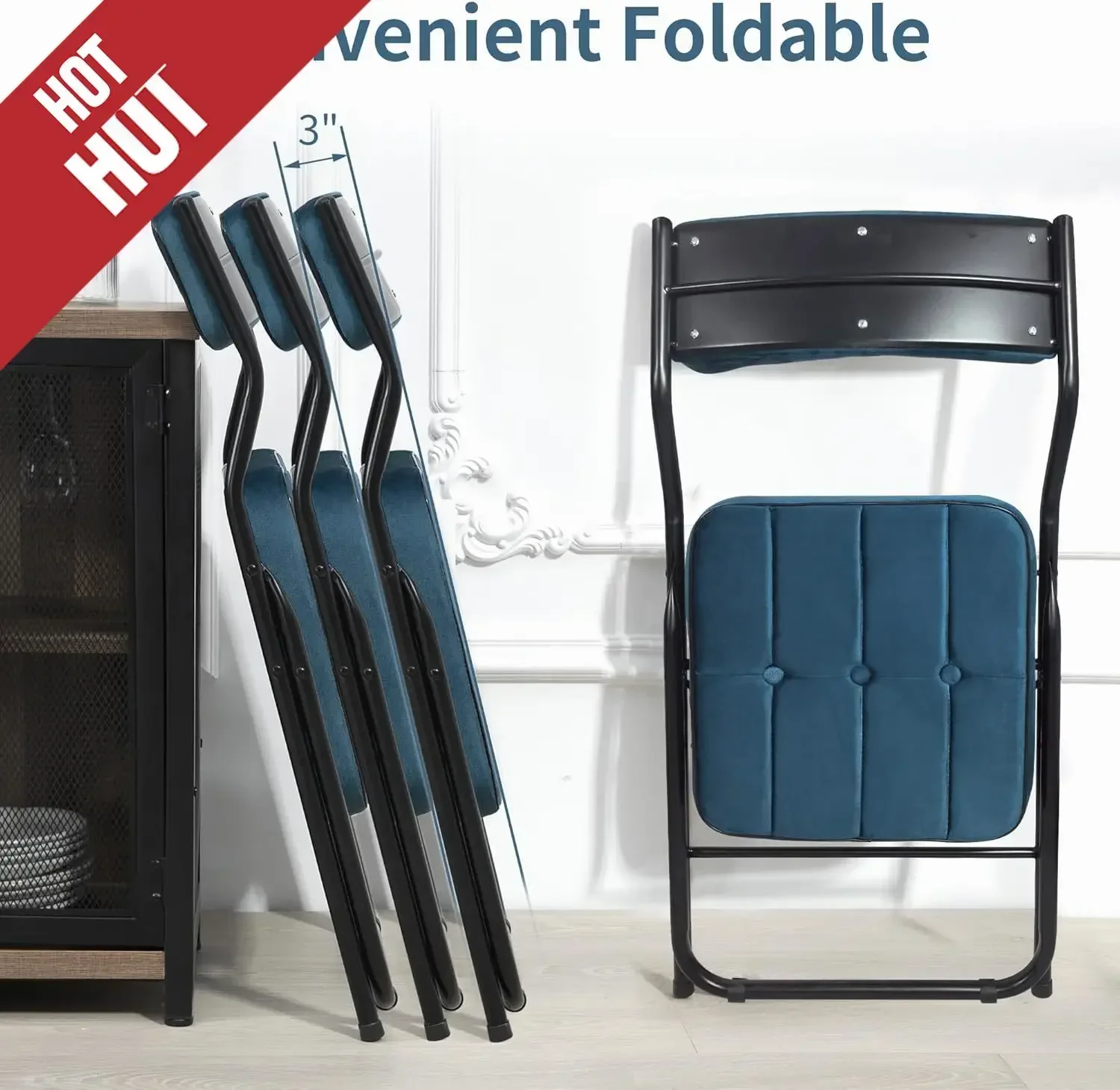 Padded Folding Chairs 4 Pack - Foldable Dining Chair with Cushion, Portable and Assembled Extra Seat
Padded Folding Chairs 4 Pack - Foldable Dining Chair with Cushion, Portable and Assembled Extra Seat