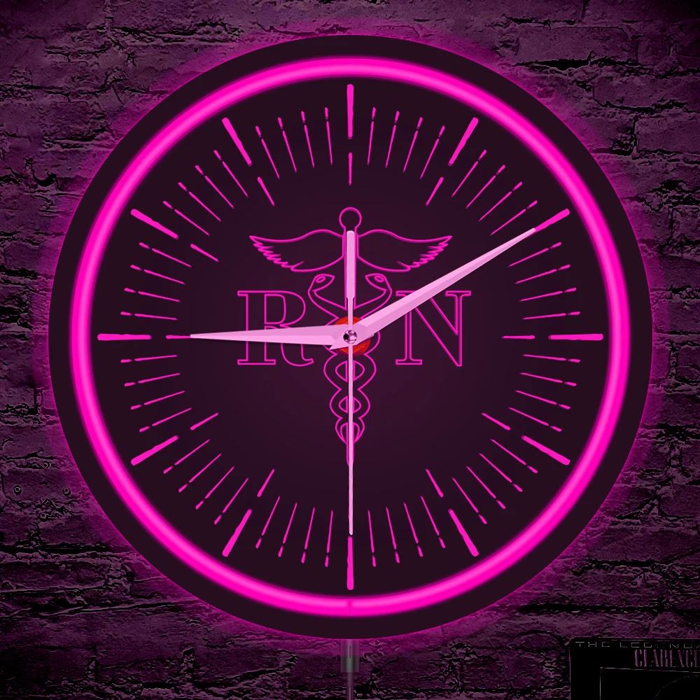 Registered Nurse Caduceus Logo LED Neon Sign Wall Clock for Hospital Doctor Medical Office Wall Clock RN Nurse Appreciation Gift
Registered Nurse Caduceus Logo LED Neon Sign Wall Clock for Hospital Doctor Medical Office Wall Clock RN Nurse Appreciation Gift