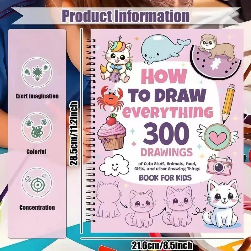 Children Step-by-Step Drawing Workbook 300 Cute Things Educational Art Activity Book Book
Children Step-by-Step Drawing Workbook 300 Cute Things Educational Art Activity Book Book