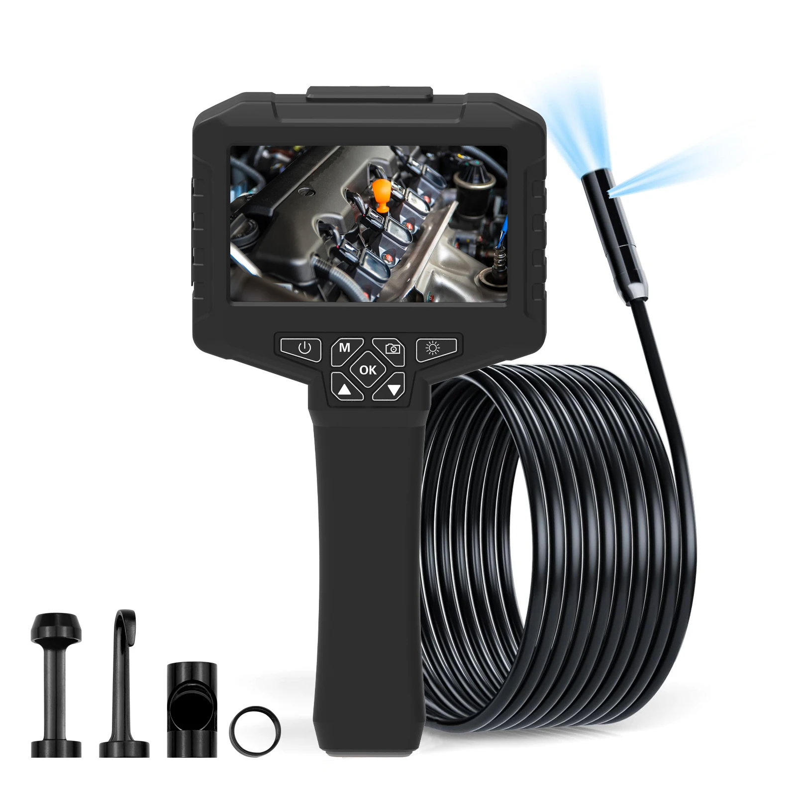 Endoscopic camera with light, 5 "IPS screen, dual lens 7.9mm, 1080P pipe snake inspection video camera with 32GB TF card
Endoscopic camera with light, 5 "IPS screen, dual lens 7.9mm, 1080P pipe snake inspection video camera with 32GB TF card