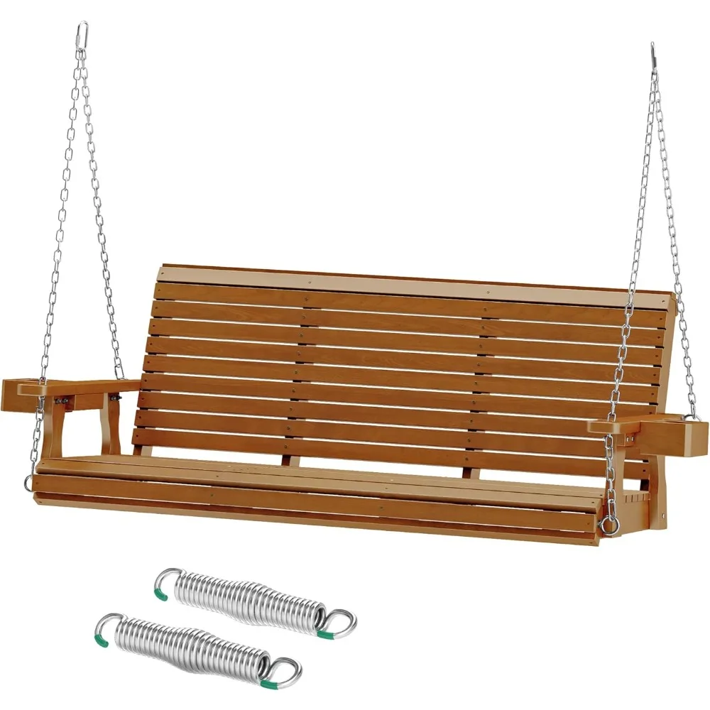 Wooden Outdoor Porch Swings, 3 Seater Front Porch Swing with Upgraded 22" Deep Seat, Heavy Duty 880 Lbs Swing Bench Chair
Wooden Outdoor Porch Swings, 3 Seater Front Porch Swing with Upgraded 22" Deep Seat, Heavy Duty 880 Lbs Swing Bench Chair
