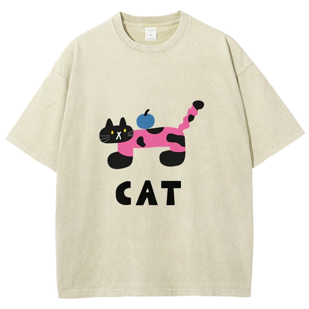 Heavyweight 260GSM Washed T Shirt Cartoon Cat Printed Graphic T-shirt Beige Y2K Man Woman Clothing Pure Cotton Short Sleeve Tee
Heavyweight 260GSM Washed T Shirt Cartoon Cat Printed Graphic T-shirt Beige Y2K Man Woman Clothing Pure Cotton Short Sleeve Tee
