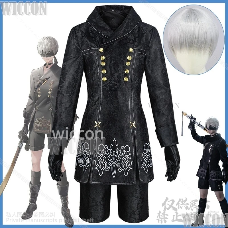 Anime Nier Automata Cosplay 9S Yorha Costume Black Goth Coat Pants Uniform Wigs For Man Halloween Roleplay Party Cos Customized
Anime Nier Automata Cosplay 9S Yorha Costume Black Goth Coat Pants Uniform Wigs For Man Halloween Roleplay Party Cos Customized