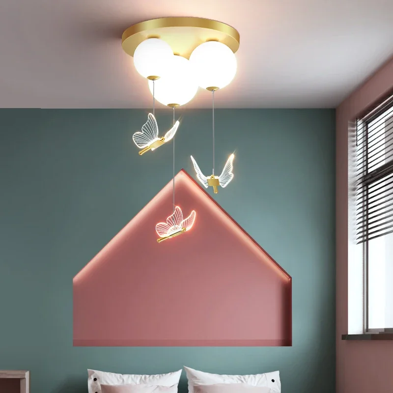 Simple and Modern Bedroom Lamp with Ball Butterfly Warm and Romantic Ceiling Lamp for Children's Room Pendant Light Indoor Light
Simple and Modern Bedroom Lamp with Ball Butterfly Warm and Romantic Ceiling Lamp for Children's Room Pendant Light Indoor Light