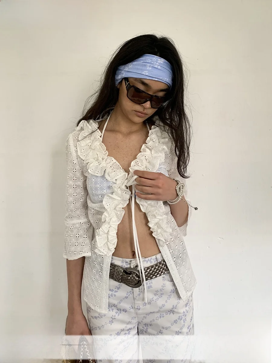 Beach Holiday Hollow out Embroidery Pure Cotton Multi-Layer Lace Belted Open Cardigan Casual Style Waist-Cinching Seven-Quart...
Beach Holiday Hollow out Embroidery Pure Cotton Multi-Layer Lace Belted Open Cardigan Casual Style Waist-Cinching Seven-Quart...
