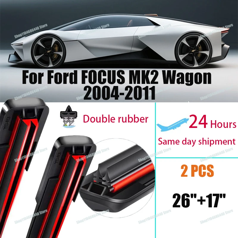 Car Wiper Blades For Ford FOCUS MK2 Wagon 2004-2011 Windshield Windscreen Double rubber Front Window Blades26"17"Car Accessories
Car Wiper Blades For Ford FOCUS MK2 Wagon 2004-2011 Windshield Windscreen Double rubber Front Window Blades26"17"Car Accessories