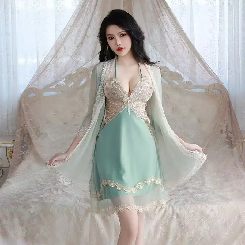Sweet V-neck Lace Deep V Padded Tank Top Nightgown High Quality Summer Fashion Embroidery Women's Home Clothing Sleepwear Dress
Sweet V-neck Lace Deep V Padded Tank Top Nightgown High Quality Summer Fashion Embroidery Women's Home Clothing Sleepwear Dress