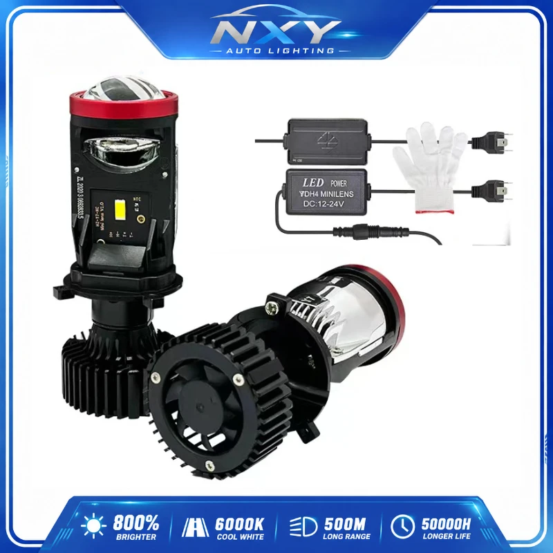 NXY Y7D 120W H4 LED Mini Projector Lens Headlight 6000K High Low Beam Turbo Fan Auto Lamp LHD RHD 12V 24V Plug and Play Retrofit
NXY Y7D 120W H4 LED Mini Projector Lens Headlight 6000K High Low Beam Turbo Fan Auto Lamp LHD RHD 12V 24V Plug and Play Retrofit