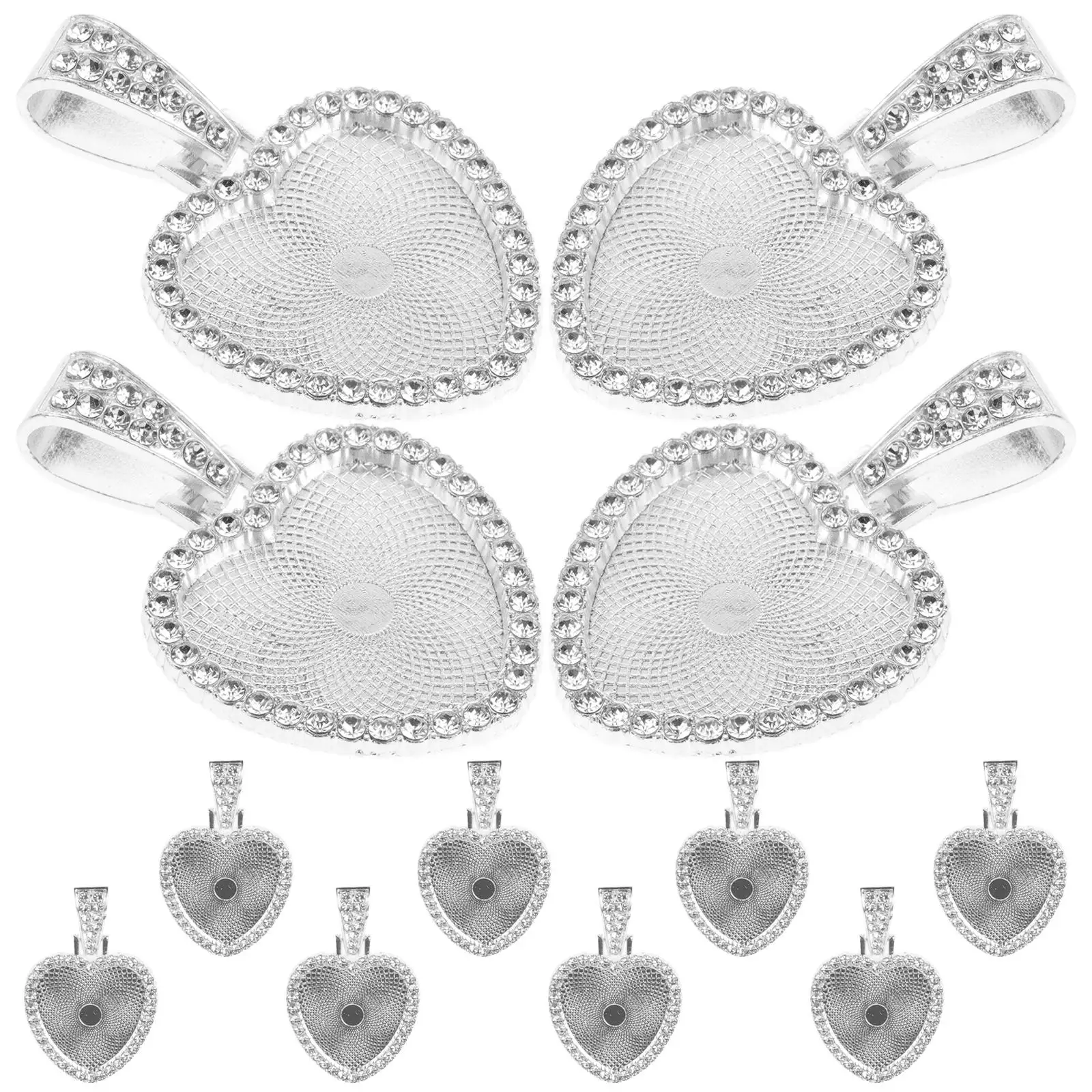 12 set Heart Shape Bezel Trays Smooth Safe Silver DIY Jewelry Making Craft Supplies Sublimation Pendant Rhinestone
12 set Heart Shape Bezel Trays Smooth Safe Silver DIY Jewelry Making Craft Supplies Sublimation Pendant Rhinestone