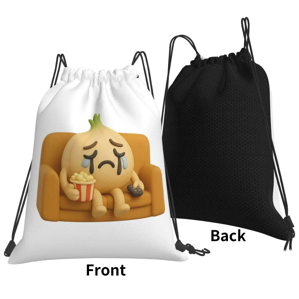 Sad Onion Crying Over A Sad Movie Backpacks Casual Drawstring Bags Sundries Bag Book Bags for Travel Students
Sad Onion Crying Over A Sad Movie Backpacks Casual Drawstring Bags Sundries Bag Book Bags for Travel Students