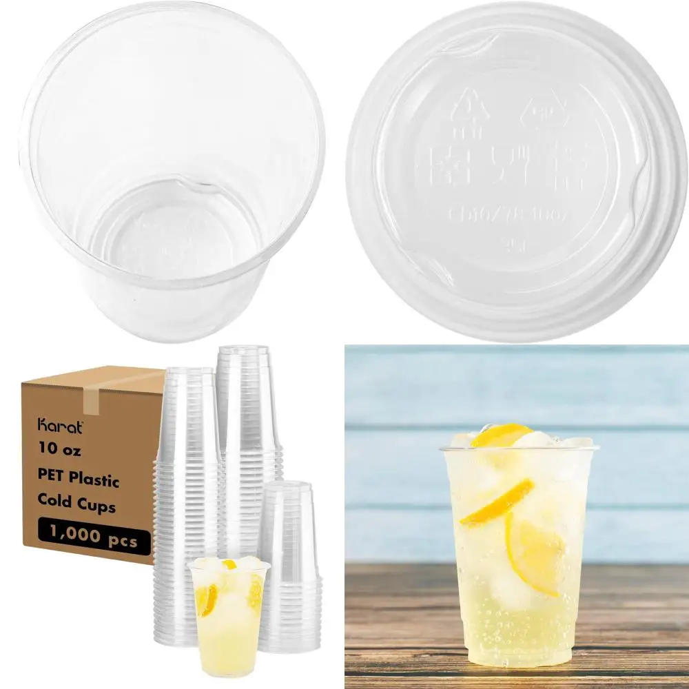 10oz Clear Plastic Cups for Cold Drinks, Iced Coffee, Smoothies (100 Count)
10oz Clear Plastic Cups for Cold Drinks, Iced Coffee, Smoothies (100 Count)