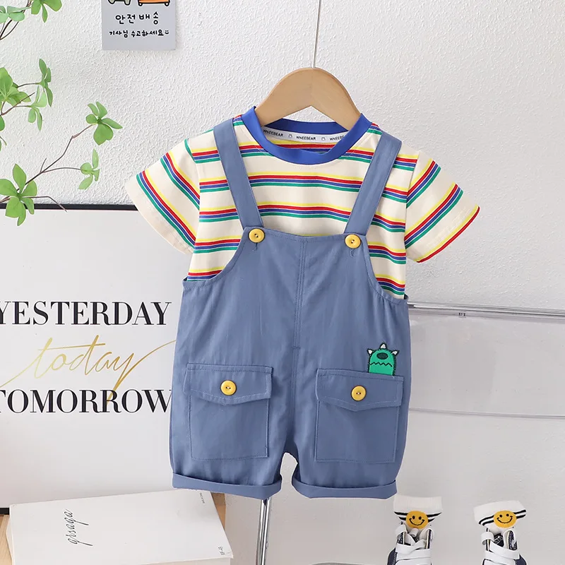 Kids Summer Sets 2024 New Baby Boy Clothes 9 To 12 Months Fashion Striped Short Sleeve T-shirts and Overalls Children's Clothing
Kids Summer Sets 2024 New Baby Boy Clothes 9 To 12 Months Fashion Striped Short Sleeve T-shirts and Overalls Children's Clothing
