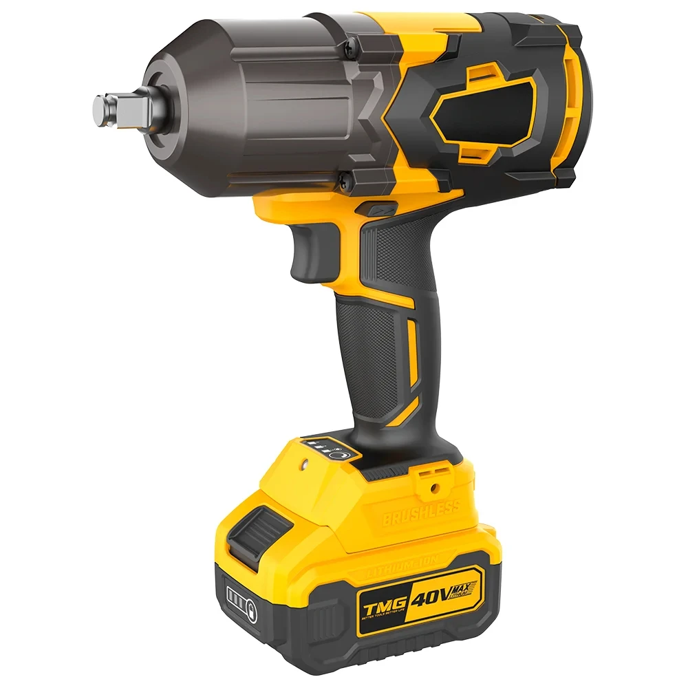 Max Fastening Torque 1200 N.m 40v 1/2"square Cordless Impact Wrench High Torque
Max Fastening Torque 1200 N.m 40v 1/2"square Cordless Impact Wrench High Torque