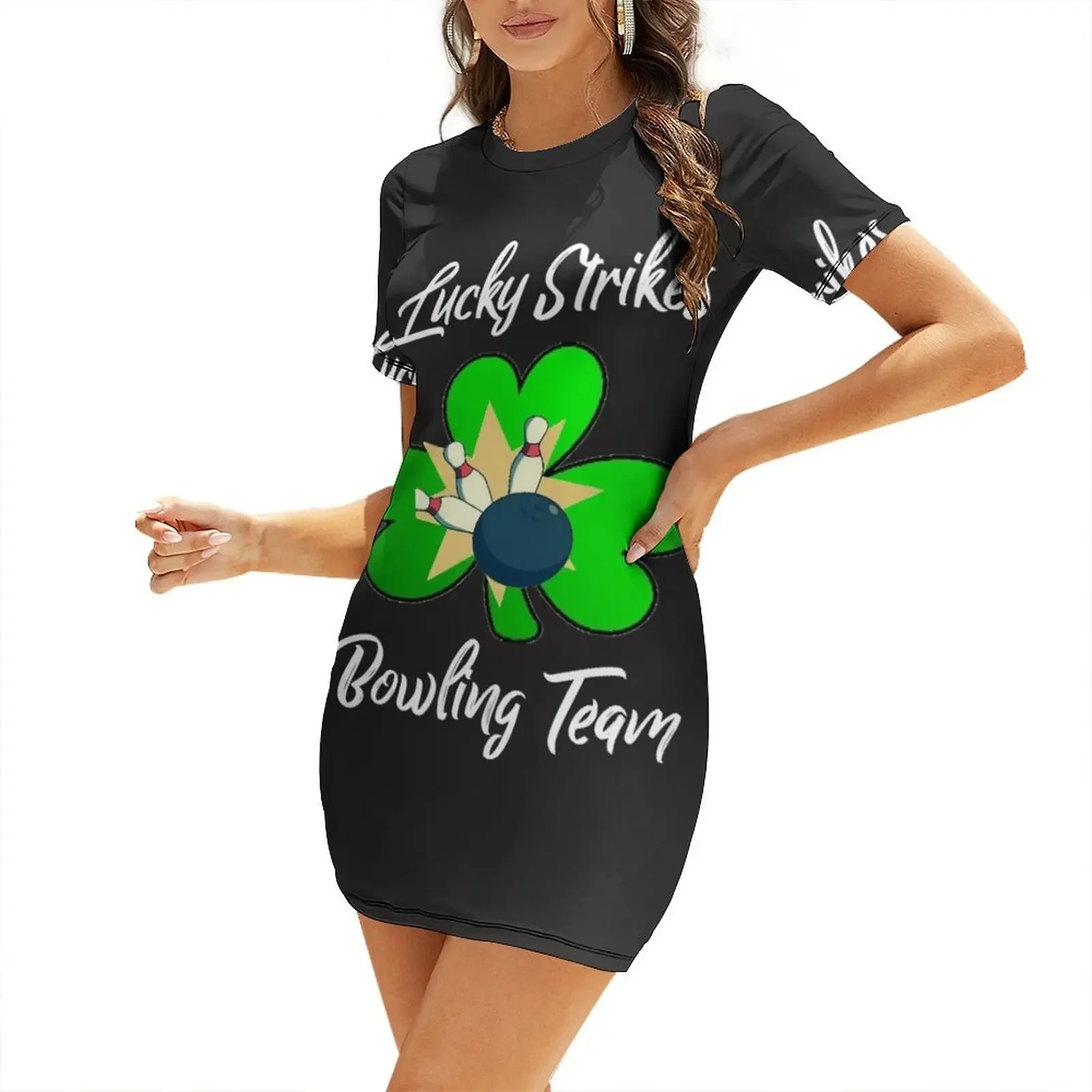 Lucky Strike Bowling Team Short-Sleeved Dress women dress Long veiled dresses Women's skirt Dress
Lucky Strike Bowling Team Short-Sleeved Dress women dress Long veiled dresses Women's skirt Dress