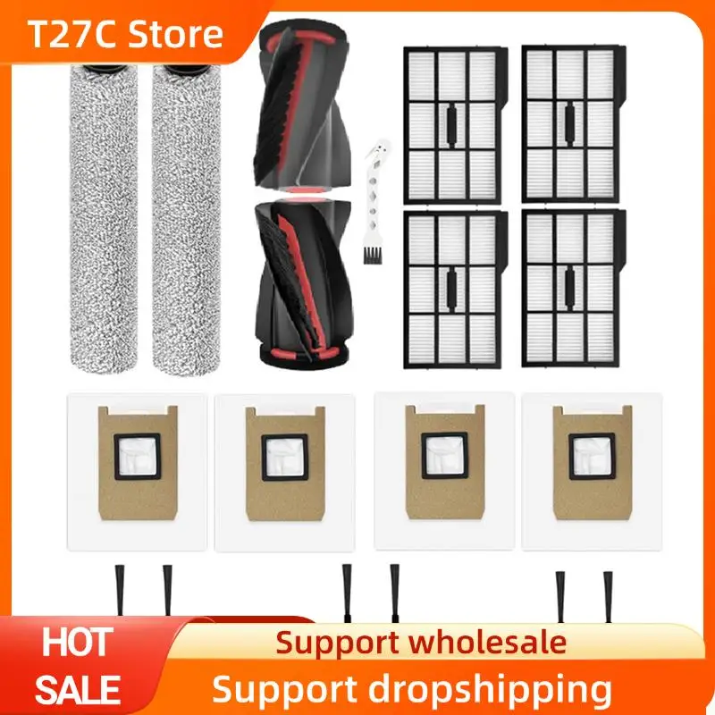 T27C Main Brush Roller Mop Side Brushes HEPA Filters Dust Bag Replacement Kit(18PCS) For Eufy E25 Omni/E28 Omni Robot Vacuums
T27C Main Brush Roller Mop Side Brushes HEPA Filters Dust Bag Replacement Kit(18PCS) For Eufy E25 Omni/E28 Omni Robot Vacuums