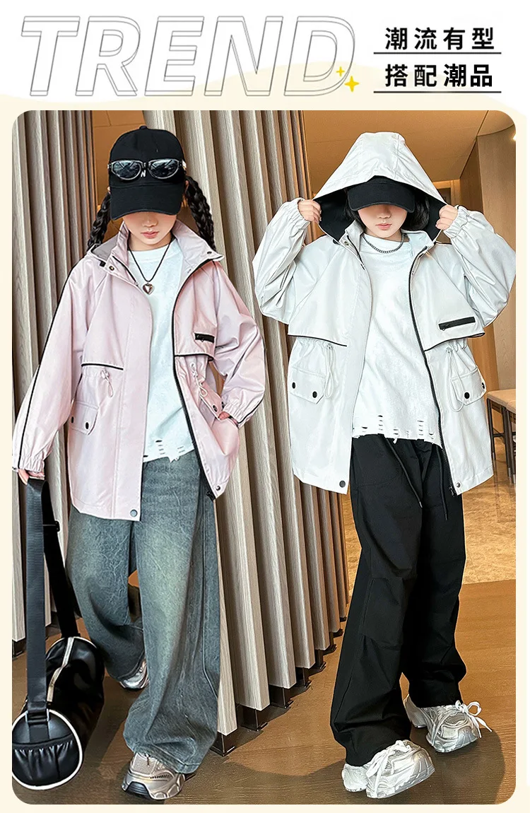 Girls Jacket Spring and Autumn New Children's Foreign Style Girls Older Children's Autumn Waist Jacket Top outdoor campera
Girls Jacket Spring and Autumn New Children's Foreign Style Girls Older Children's Autumn Waist Jacket Top outdoor campera