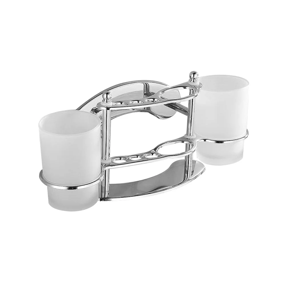 Stainless Steel Toothbrush Holder Double Cup Wall Mounted Bathroom Rack Gargle Cup Toothpaste Holder Rust Resistant 
Stainless Steel Toothbrush Holder Double Cup Wall Mounted Bathroom Rack Gargle Cup Toothpaste Holder Rust Resistant