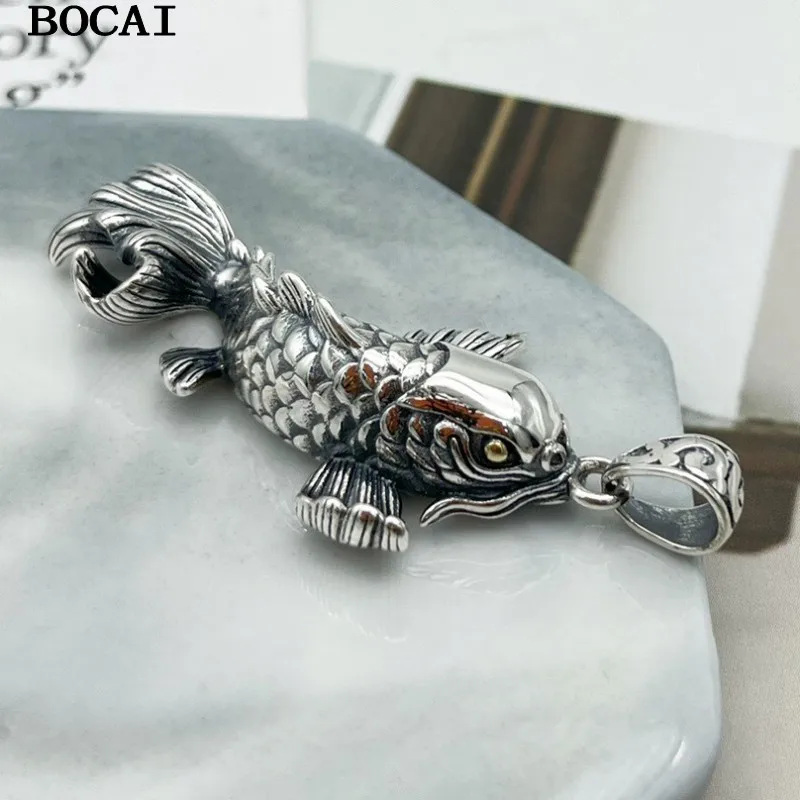 BOCAI S925 Стерлингового Серебра Ретро Мода Этнический Стиль Рыба Кои Трехмерный Кулон
BOCAI S925 Стерлингового Серебра Ретро Мода Этнический Стиль Рыба Кои Трехмерный Кулон