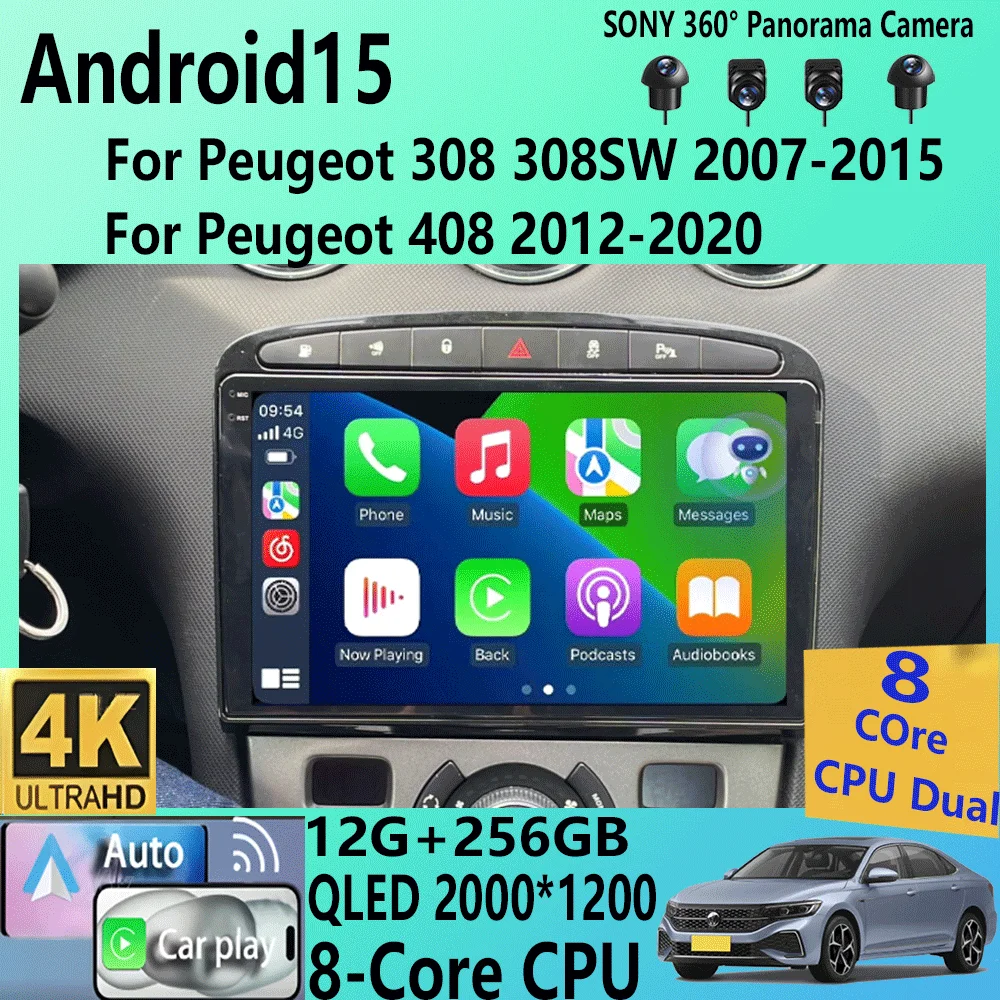 Android 15 Carplay Auto For Peugeot 308 308SW 2007-2015 408 2012-2020 Car Radio GPS Multimedia Video Player Stereo WIFI+4G DSP
Android 15 Carplay Auto For Peugeot 308 308SW 2007-2015 408 2012-2020 Car Radio GPS Multimedia Video Player Stereo WIFI+4G DSP