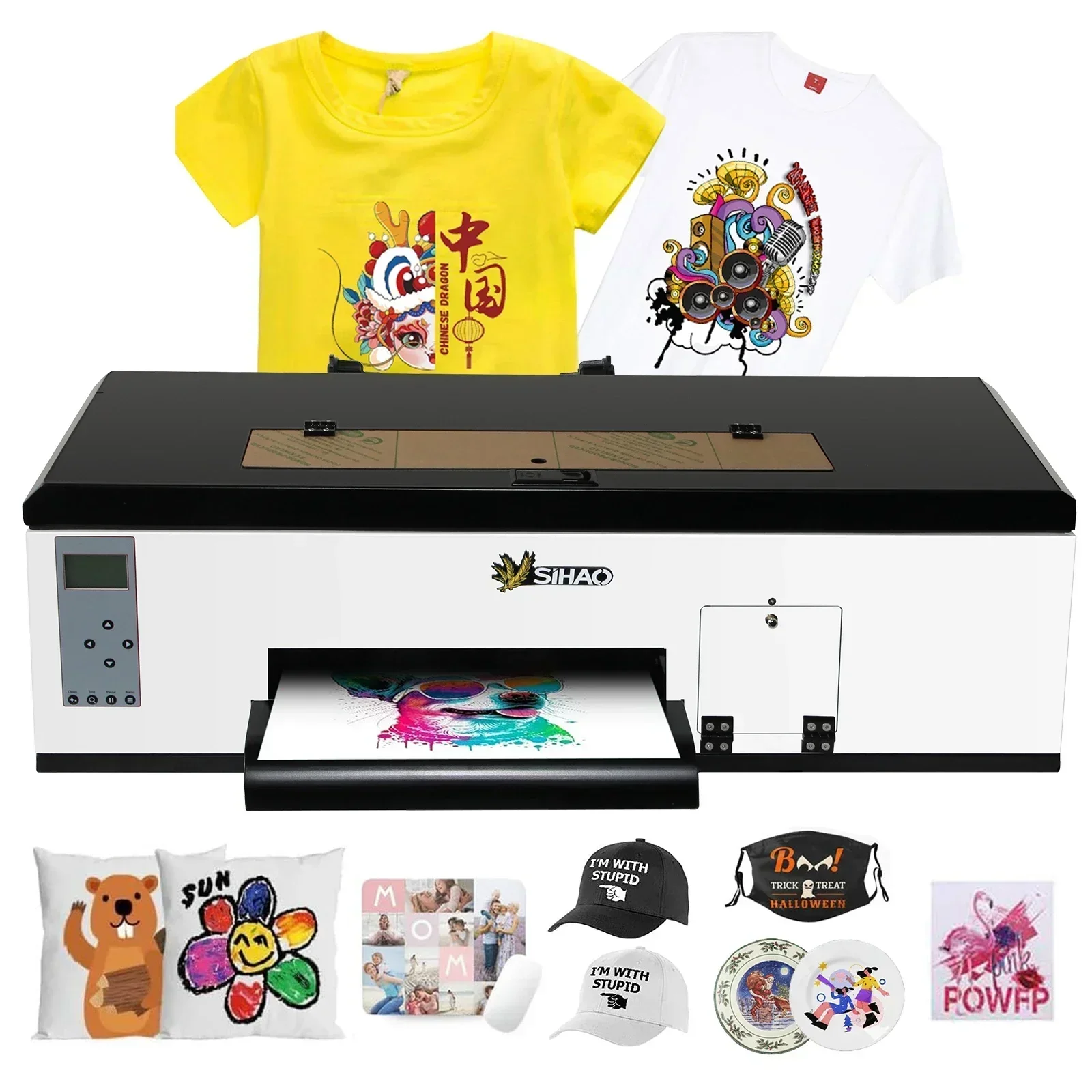 SIHAO A4/A3 DTF Printer XP600 Print Head Double Printing Speed DIY T-Shirts Garment Customization Heat Transfer for Hats Shoes
SIHAO A4/A3 DTF Printer XP600 Print Head Double Printing Speed DIY T-Shirts Garment Customization Heat Transfer for Hats Shoes
