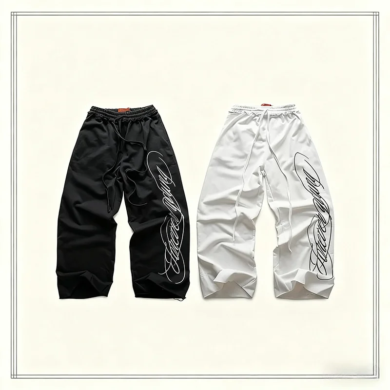 Y2K Trend Fashion Pants Vintage Letter Printing Elastic Waist Loose Wide Leg Sports Pants Men Women Hip Hop Casual Streetwear
Y2K Trend Fashion Pants Vintage Letter Printing Elastic Waist Loose Wide Leg Sports Pants Men Women Hip Hop Casual Streetwear